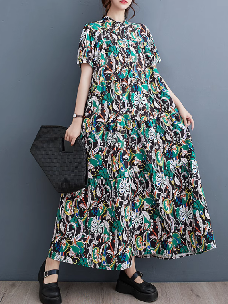 Close to My Heart Short-Sleeved Maxi Dress