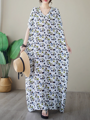 Beach Big Dots Bedrucktes Kaftankleid mit V-Ausschnitt