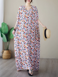 Beach Big Dots V-neck Printed Kaftan dress