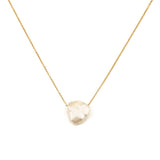 Irregular Shaped Real Pearl Gold Necklace