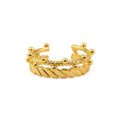 Double Layered Crown Gold Ring