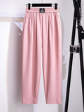 summer high waist loose plain color suit trouser pants