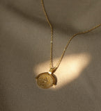 Greek Embossed Gold Coin Necklace
