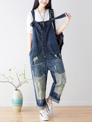 Vintage-inspirierte Denim-Latzhose für Damen