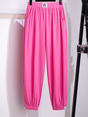 Leggings de seda de hielo sueltos de talla grande, pantalones