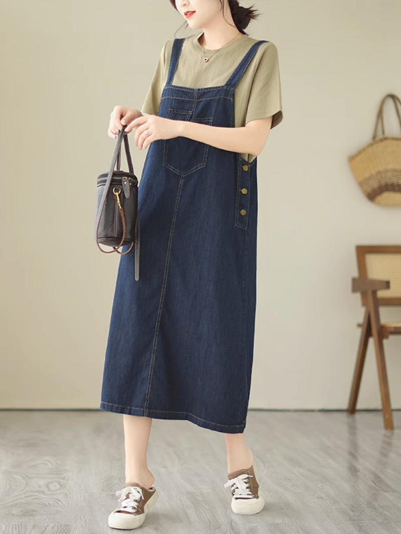 Vestido pechera holgado con cuello redondo Never Loose Hope
