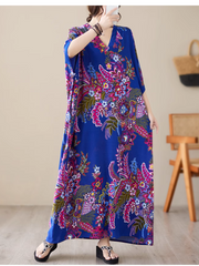 Vestido caftán con estampado casual "Siente mi amor"