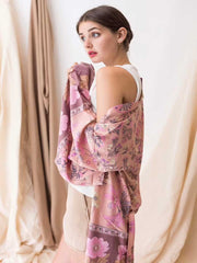 Kurzer Kimono mit Blumendruck, rosa, Baumwolle und Viskose, kurzes Kleid, Kimono, Staubmantel