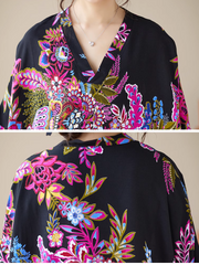 Vestido caftán con estampado casual "Siente mi amor"