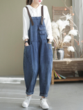 Spring Stylish Denim Casual Loose Western Dungarees Overalls