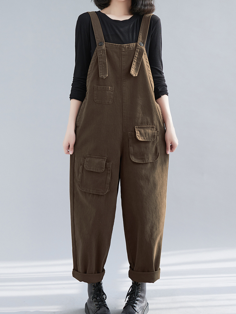 Denim Thin Large Size Loose Harem Dungarees Overalls