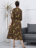 Women Large Size Loose Long Sleeves A-Line Dress