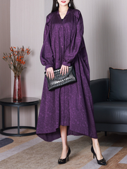 Classy Silk Bat Sleeves A-line Dress