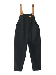 Denim Loose Shoulder Strap Große schwarze Overalls