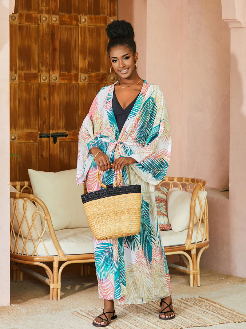 Look At The Sky Rayon Long Kimono Jacket