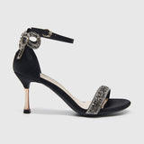 Ankle Strap Thin High Heels Sandals Black