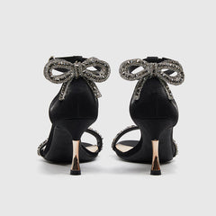 Ankle Strap Thin High Heels Sandals Black