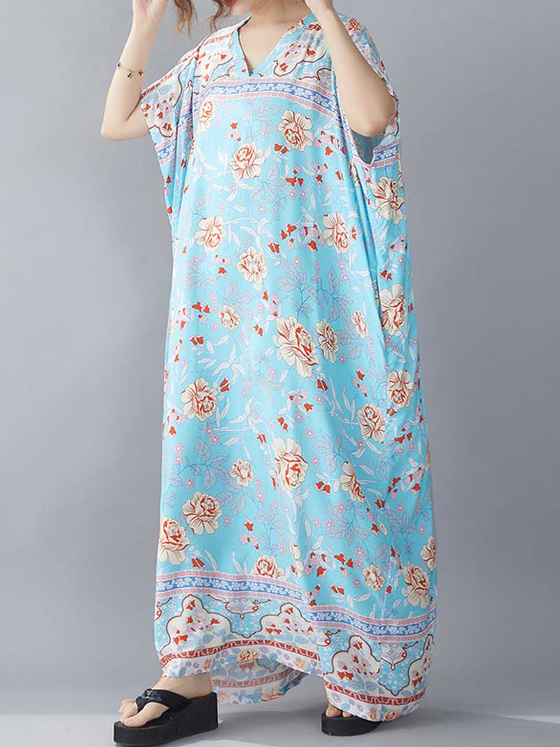 Never Look Back Floral Printed Kaftan Dress