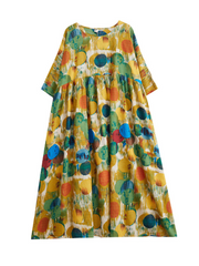 Vestido camisero de algodón con cuello redondo Giving Love