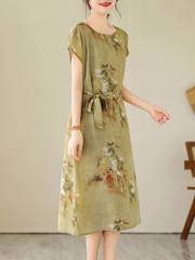 Vestido midi holgado, ligero y fluido 
