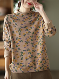 Flower Printing Knitted top Female Pullover Loose Sweater Dress