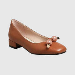 Square Head Pure Pearl Freizeit-Ballerinas