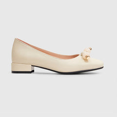 Square Head Pure Pearl Freizeit-Ballerinas