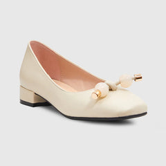 Square Head Pure Pearl Freizeit-Ballerinas