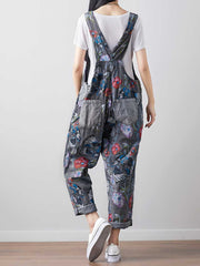 Latzhose aus Denim mit „Follow Your Heart“-Print