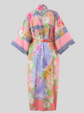 beautiful party wear Long Printed Short Sleeves kimono jacket