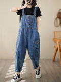 Follow Your Heart Denim High Waist Overall Dungarees