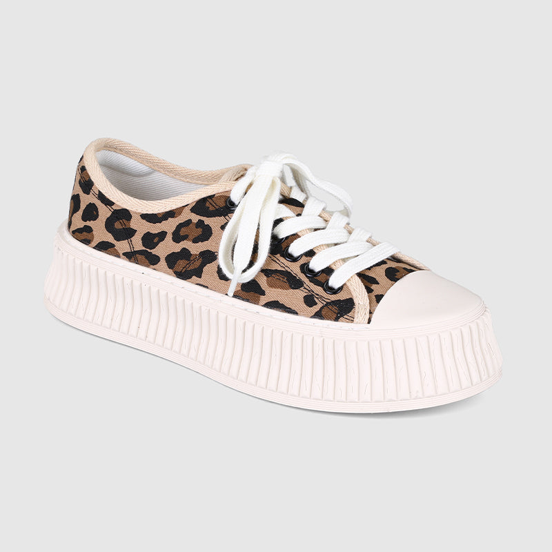 Zapatillas de plataforma casuales con estampado de leopardo