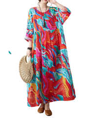 Vestido camisero colorido de verano Breezy Bliss