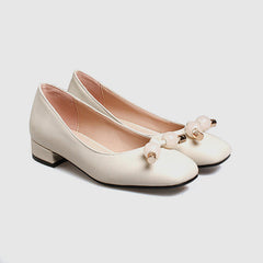 Square Head Pure Pearl Freizeit-Ballerinas