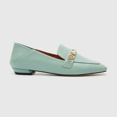 Loafer mit quadratischer Zehenpartie Blau 