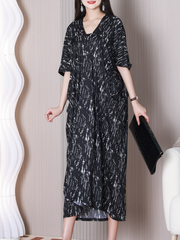 Vestido midi holgado con cuello redondo y sin mangas Feel Free