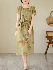 Vestido midi holgado, ligero y fluido 