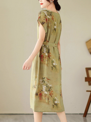 Vestido midi holgado, ligero y fluido 