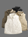 Stand-up Collar Thickened Warm Vest Light Down Jacket Cotton-padded Sleeveless Short Jacket Dress