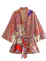 Kimono con estampado floral, kimono corto, cárdigan tipo kimono, regalo para ella, chaqueta tipo kimono