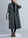 Cardigan Mid-Length Long-Sleeved Thin Pocket Coat