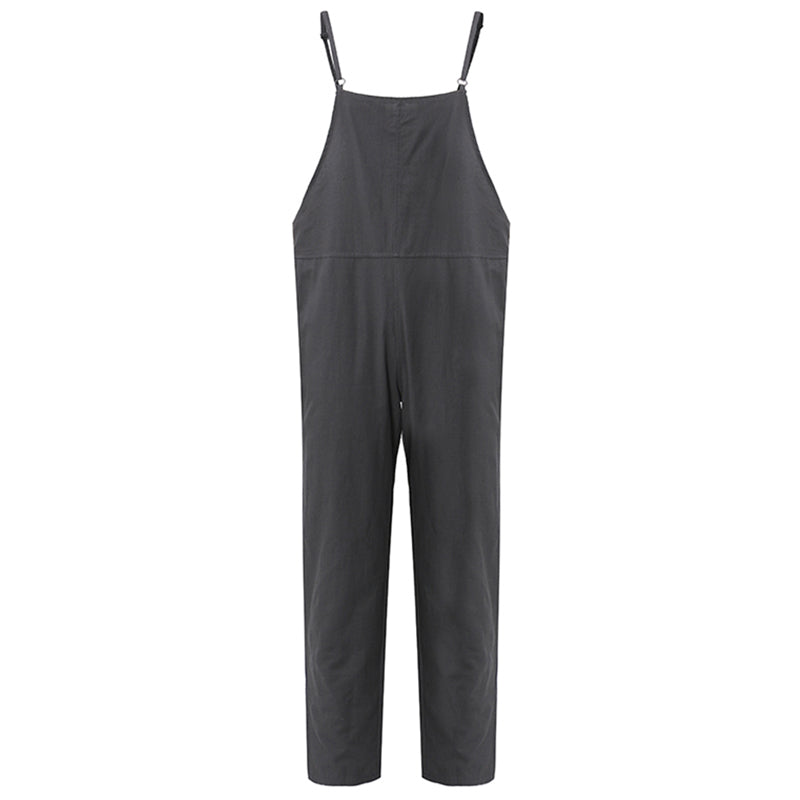 M-5XL Lässiger Overall für Damen mit seitlichen Knopfriemen 