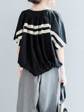 Mountain of Love Round-Neck Stripes Top