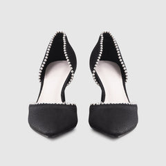 Stiletto Spitze Zehen High Heels Pumps Schwarz