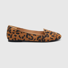 Zapatos planos de ballet con estampado de leopardo 