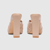 Chunky Heeled  Sandals Apricot