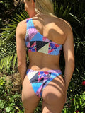Floral Multicolored One Shoulder Bikini Set