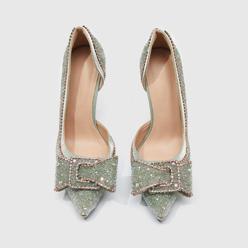 Pointed Evening Pumps High Green