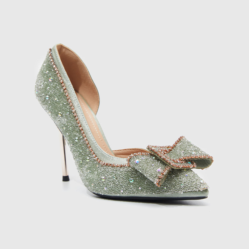 Pointed Evening Pumps High Green