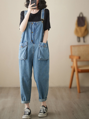 Wallflowers – Jeansblaue Latzhose mit hoher Taille